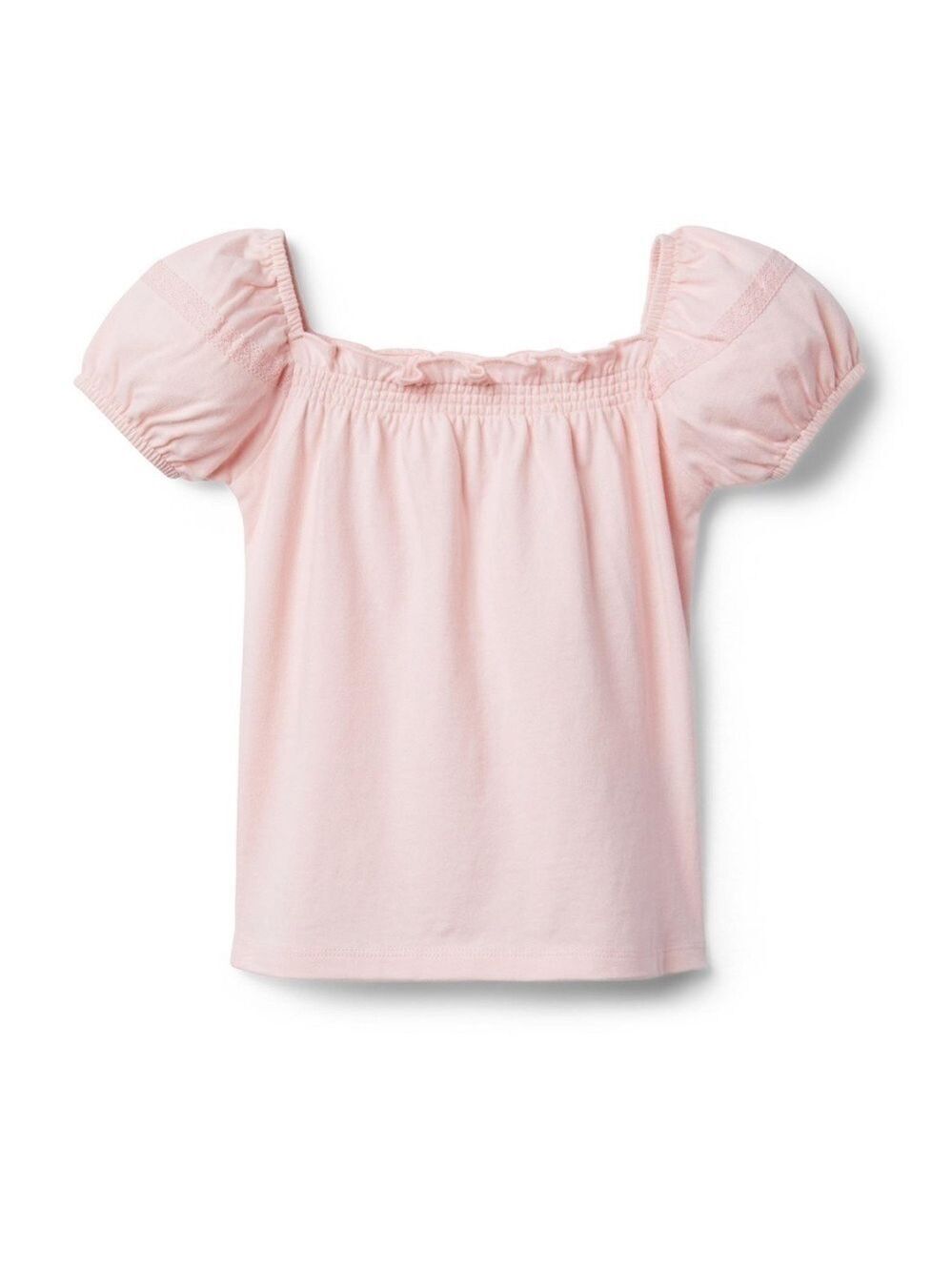 SMOCKED PUFF SLEEVE TOP